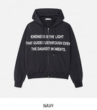 Moments Lettering Semi Crop Hood Zip-Up