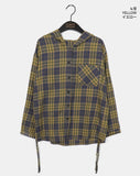 Turnt Checkered Pocket String Hooded Shirt