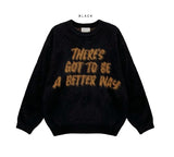 Berry Hairy Lettering Knit