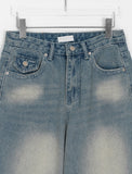 Mekoi Washing Pocket Denim Pants