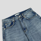 Dust washing cargo denim pants