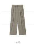 Falling belted wide slacks