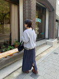 Binny non-fade banding color matching pocket long skirt