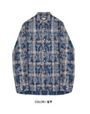 Bribe printed over checkered shirt