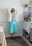 POP BUTTON MIDI SKIRT