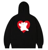 [UNISEX]Bear Heart Back Printing Hoodie