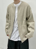 Cashmere Knit Zip-Up Cardigan