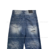 Depot damage embossed wide denim