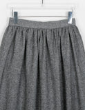 Wilby herringbone wool banding flare long skirt