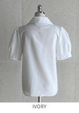 Syue Short Sleeve Puff Collar Shirt Blouse