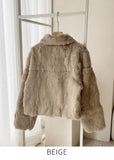 [Real Rabbit] Kerot Collar Short Fur Jacket