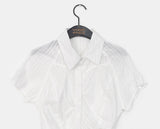 Kasen pleated shirring short sleeve shirt