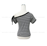 Tio Stripe Strap Overshoulder Tee