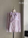 Marina Ribbon Tie Blouse