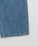 Hamir Side Button Denim Wide Pants
