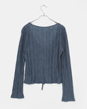 Rumi wrinkle see-through ribbon cardigan
