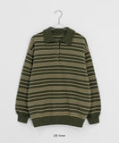 Pyopun Stripe Over Collar Knit