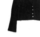 Reaper angora crop knit cardigan