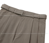 Minimal Belt Pintuck Slacks