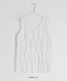 Cuzed Frill Shirring Embossed Sleeveless