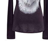 Pony Printing One Shoulder Long Sleeve