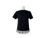 [Fake Layered] Devin Check Frill Layered Blouse