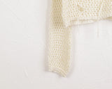 Runt vintage damage net net crop long sleeve knit