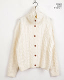 Robe Collar High-Neck Avant Cable Knit Long Sleeve Cardigan