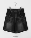 Mitiki Pintuck Bijo Black Blue Bermuda Denim Pants