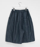 [unisex] Whiyo Keyring Raw Denim Banding Bermuda Pants