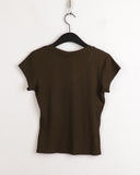 Ser V-neck Slim Ribbed Short Sleeve T-shirt