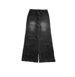 [A/M] Khama Black Denim Washing Wide Pants