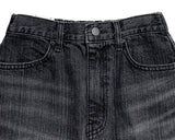 Luxe Black Wash Denim Long Skirt
