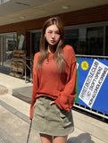 Drawn linen blend knitwear