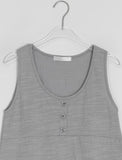 Fineb Button Pocket Layered Sleeveless One Piece