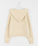 Tsukimi Pocket Hood Knit Crop Cardigan