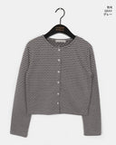 [Lining Point] Hued Stripe Dot Cardigan