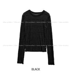 Titi wrinkle see-through layered long sleeves