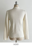 Ets Mink Brushed Openwork Frill Turtleneck Knit