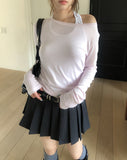 Noki Striped Pleated Mini Skirt