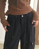 [Brushed Lining] Duco Vintage Cargo Wide Denim Pants