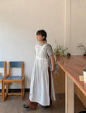 [unisex] Keiri pintuck banding parachute wide linen pants