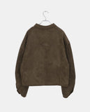 Linu Fleece Lining High-Neck Suede Jacket