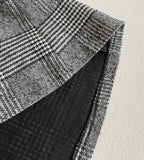 Eble Herringbone Check Flare Wool Skirt