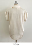 Roan Open Collar Cap Sleeve Blouse