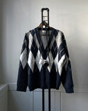 Modern argyle cardigan