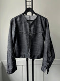 Linen deck cropped jacket