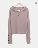 Elz Button Rib Hood Knit