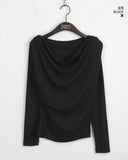 Toen Dreyf Shirring Off-Shoulder Long-Sleeved T-Shirt