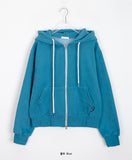 Lamines Two-Way Color Brushed Hood Zip-Up